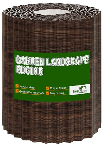 SnugNiture 3 Rollen Wellmetall-Gartenkante, 20,3 cm x 50,8 m, stabile Metall-Rasenkante für Landschaftsbau, Garten, Blumenbeet und Hof (insgesamt 1,8 m)