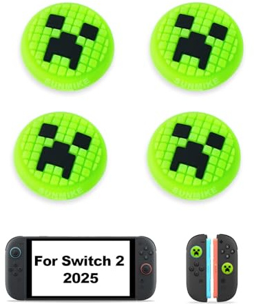 Joystick Kappen für Nintendo Switch 2 (2025), 4PCS Switch 2 Joystick Kappen Silikon Thumb Grips Caps Weiche Thumbstick Caps Joy Con Daumenkappen Niedlich Spielezubehör Verbessertes Spielerlebnis, Grün