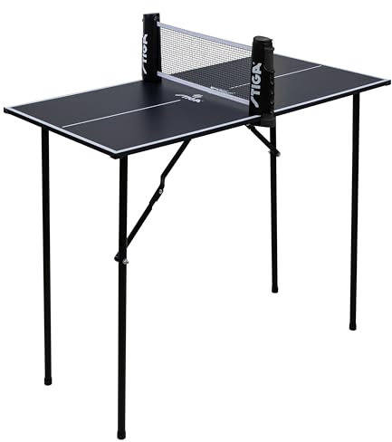 STIGA Fun Mini Table – Tavolo da ping pong compatto 90 x 45 cm, Leggero e pieghevole, gioco al chiuso per la famiglia, rete inclusa