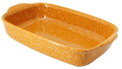 Dxcaicc Plaque De Cuisson 8 Pouces Assiette Rectangulaire Créative 2 Pièces Quatre Couleurs en Option Matières Premières en Argile Précédentes Four Micro-Ondes Peut Être Utilisé,Orange