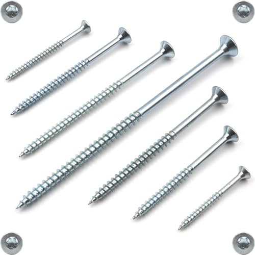 200 Stück Holzschrauben 3,0 x 25 mm verzinkt mit Torx, Senkkopf, Teilgewinde, Spanplattenschrauben