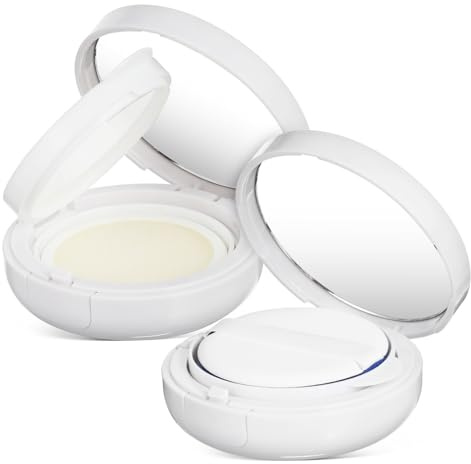 Beaupretty Leere Cushion Foundation Behälter Kompakte Kissen Kompakthülle 2 Stück Runde aus Kunststoff mit Spiegel zum Schutz für Reisegebrauch