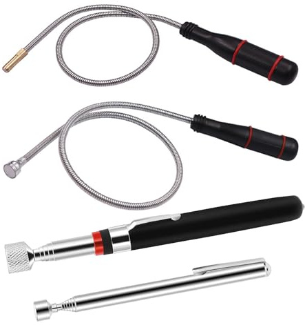 4 Stück Stabmagnet, Teleskopmagnet Flexibler Teleskop Magnetstab | Magnetheber Magnetstabgreifer für Aufnehmen von Kleinen Teilen Metallgegenstände Autoteilen(3LB 5LB 15LB)