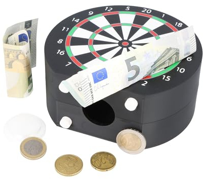 kilo80 Dart Spardose 3D, 139x130x60 mm, Dartscheibe Sparschwein, Miniatur Dartboard als Mannschaftskasse, Dart Deko für Verein, Club und Zuhause
