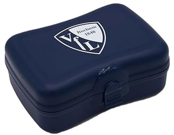 VfL Bochum Brotdose mit Logo – Lunchbox Fußball Fanartikel – BPA-freie Brotbox für Kinder & Schule – robuste Pausenbox blau (marine) – offizielles VfL Bochum Zubehör