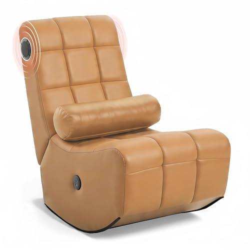 Allyson® Relaxsessel Wohnzimmer – Bequemer Lounge‑ & Fernsehsessel mit Komfort‑Sitz, Indoor Sessel zum Lesen & Fernsehen, mit Bluetooth‑Lautsprechern und USB‑Anschluss, Khaki