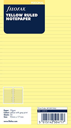 Filofax Bloc-notes Feuilles lignées Jaune (Import Royaume Uni)