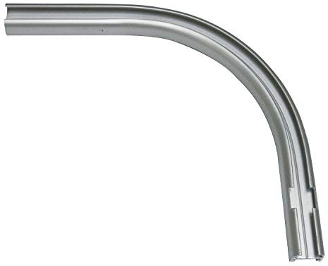 GARDINIA Rundbogen für Vorhangschienen-Verlängerungen / für 1-läufige Vorhangschiene, 90°-Winkel, Rechts, 12 / 13 cm, Aluminium