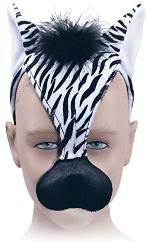 Bristol Novelty EM181 Serre-tête Masque de zèbre avec Effet sonore, pour Enfant, Unisexe, Multicolore, Taille Unique Halloween