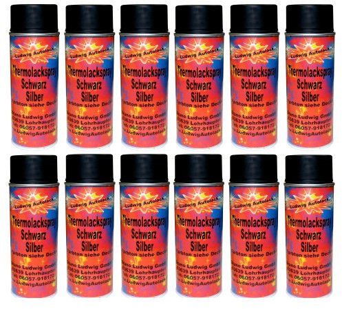 12 vernis Spray de laque Auto Noir 400 ml pot d'échappement Moteur Thermique