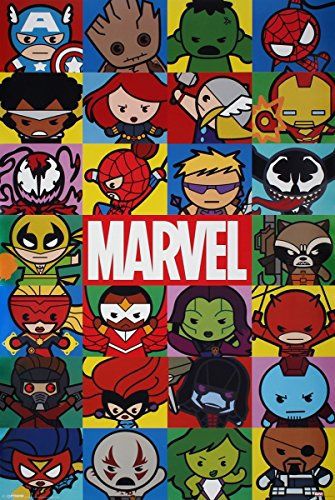 Marvel Kawaii Zeichen Maxi Poster, Mehrfarbig