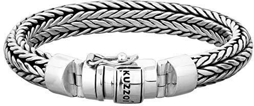 kuzzoi Silberarmband Herrenarmband aus massivem 925er Sterling Silber, Breite 11 mm, Länge 19-23 cm, 335103 (19 cm)