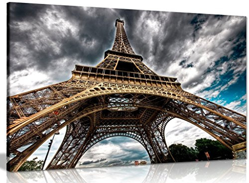 Eiffel Tower Paris Canvas Wall Art Picture Print (12x8in)