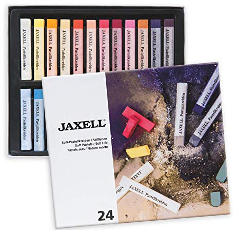 Honsell 47643 - Jaxell Soft Pastellkreiden als 24er Themen Set Stillleben, satte Farben, für flächiges und präzises Arbeiten, für Künstler, Hobbymaler, Schule, Kunstunterricht, Ausbildung