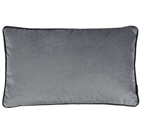 McAlister Textiles Matter Samt | Sofakissen mit Füllung in Silber Grau | 50 x 30cm | erhältlich in 25 Farben | griffester Samt edel paspeliert | pralles Samtkissen