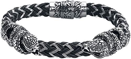 etNox hard and heavy Schlangen Armband schwarz/Silber