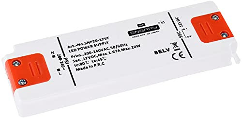 ChiliTec LED Trafo Netzteil 12V 20Watt 14mm flach Transformator 230V auf 12 V für LED Beleuchtung Innenbeleuchtung