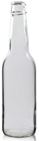 40 x 330ml Clear Beer Bottles with Crown Caps (Assorted Colour caps Available) (Red Caps)