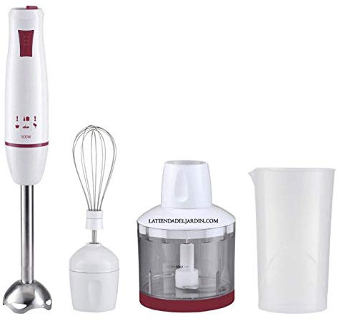 Suinga 3-in-1 Standmixer: Schneebesen, Zerkleinerer und Mixer, mit 4 Klingen aus Edelstahl, geeignet zum Zerkleinern von Eis, 700 ml, Leistung 500 W