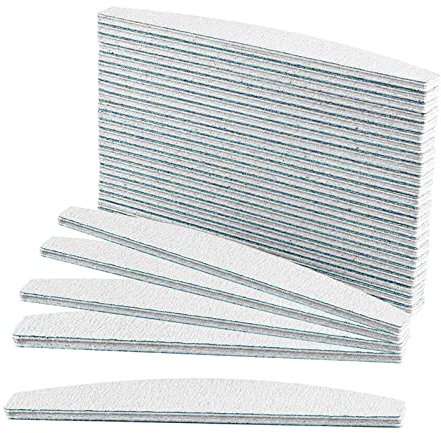 Trintion 50 Stück Profi Nagelfeile 100/180 Trapez Files Nail Feile Doppelseitige Maniküre Doppelseitige Nagel Buffer Für Natürliche Nägel Gelnägel Verschleißfest Waschbar