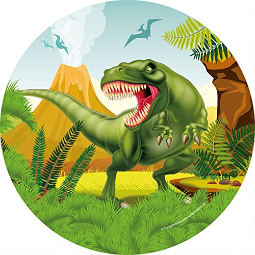 8 Teller * DINOSAURIER * für Kindergeburtstag und Party | Kinder Geburtstag Dino T-Rex Dinos Saurier Pappteller Partyteller