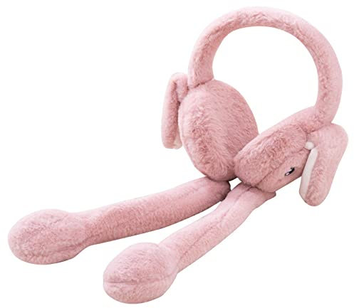 YUNHOME Cache-Oreilles Chaud Earmuffs Les Oreilles Peuvent Bouger, Cache-Oreilles De Dessin Animé, Lapins Mignons, Sacs D'Oreille-Lapin Style-Rose Clair