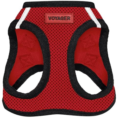 Voyager Step-in-Air-Hundegeschirr, Allwetter-Netzgewebe für kleine und mittelgroße Hunde und Katzen, von Best Pet Supplies – Geschirr (rot/schwarzer Rand), XS (Brustumfang: 33-36,8 cm)