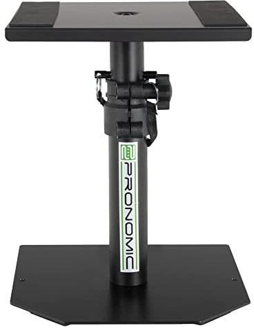 Pronomic SLS-36P BK Tischstativ für Studio Monitore - Stabiles Boxenstativ für Studiomonitore - Hohe Ausführung - Höhenverstellbar von 25,5 bis 41 cm - Ablagefläche mit Moosgummistreifen - Schwarz