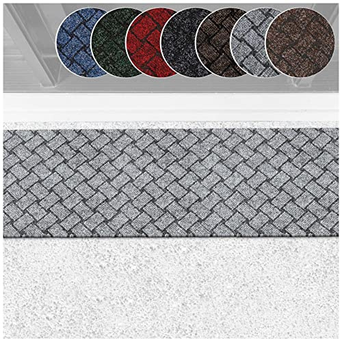 ANRO Schmutzfangteppich Matte Teppich Läufer Flurläufer Bodenbelag Schmutzfangläufer Sauberlaufmatte Fußmatte Melbourne Grau 40x120cm