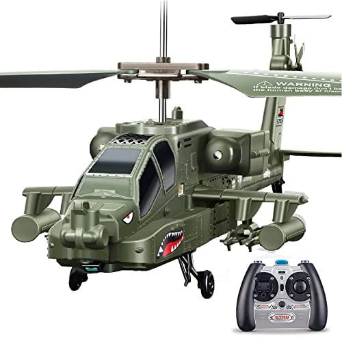 HEBXMF 2.4G Ferngesteuertes Flugzeug Apache Military Fighter Model Simulation Militärflugzeug 3.5 Kanal Rc Hubschrauber mit Gyro RTF Für Kinder Anfänger Indoor Elektrisches Spielzeug