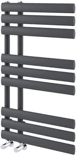 Go Bathrooms Grey Towel Radiator 820 x 500 Heated Towel Rail Vertical Designer Bathroom Radiator Heated Ladder Rail Central Heating