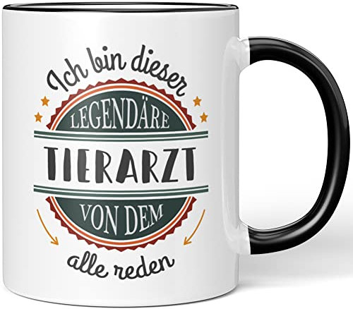JUNIWORDS Tasse, Ich Bin Dieser legendäre Tierarzt, von dem alle reden, Schwarz (5071491)