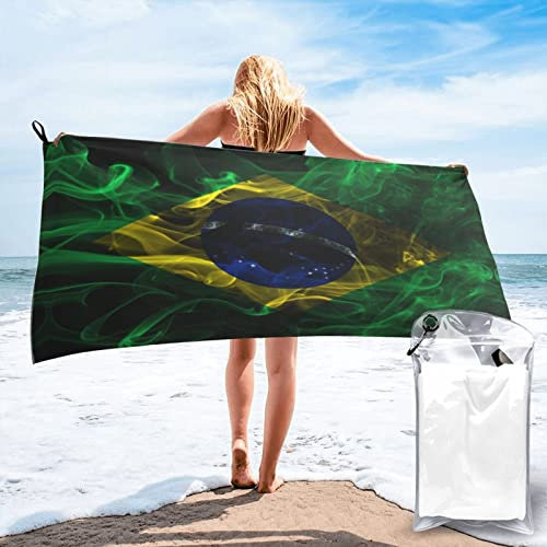 452 Strandtuch Smoke Style Flagge Von Brasilien Duschtuch Saugstark Campinghandtuch Pflegeleicht Badehandtuch Für Yoga Outdoor Badezimmer 70x140cm