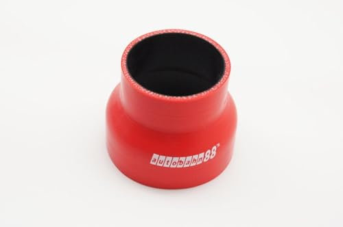 Autobahn88 Tubo flessibile in silicone automobilistico, accoppiatore riduttore, ID = da 45 a 54 mm, lunghezza 85 mm, spessore parete 4 mm, 3 strati, rosso