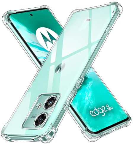 iVoler Cover per Motorola Moto Edge 40 Neo, Custodia Trasparente per Assorbimento degli Urti con Paraurti in TPU Morbido, Sottile Morbida in Silicone TPU Protettiva Case