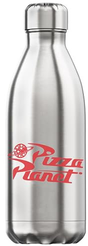 Pizza Planet Logo Vacuum Insulated Thermal Water Bottle Silver