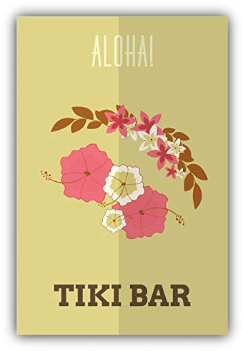 WildeBabsKLBT 12 cm Hochwertiger Autoaufkleber Sticker Aufkleber Selbstklebende Folie Wunschtext Aloha Tiki Bar Hawaii Party G1450