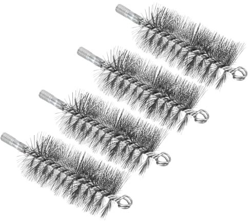 PATIKIL 60mm OD Spazzola Alesaggio 4pz Tubo Spazzola Pulizia Acciaio Cavo Ciminiera Spazzola Pulizia Rotondo Setole M12 Filettatura per Auto Ventilazione Condotti Ciminiera Caminetto