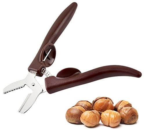 Bitong Corte Castañas Pinzas De Castañas De Acero Inoxidable Castaño De Nueces, Abrelatas Multifuncional, Pinza De Abrebotellas de Metal, Rápido De Castaña Clip, Pinza De Nuez, Abrelatas De Castaña