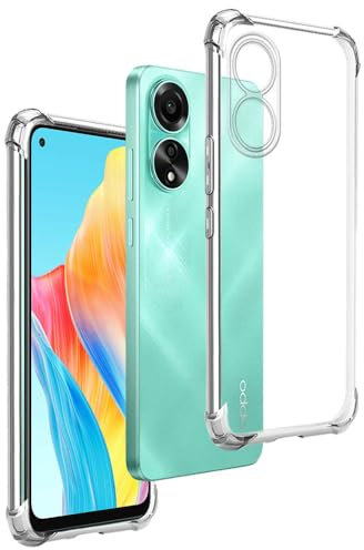 REY Coque Anti-Shock pour Oppo A78 4G, TPU Transparent en Silicone Antichoc