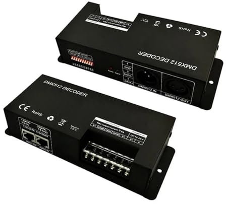 SunnyGator Controller LED decodificatore DMX 512 RGB 3CH DC12-24V, decodificatore LED DMX512 RGB 3 canali * 8A for Strisce LED