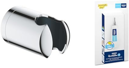 GROHE Lot de Vitalio Universal Support Mural pour Pommeau de Douche, Chromé, 27958001 Kit Colle QuickGlue S pour Barres et Supports de Douche, 41247000