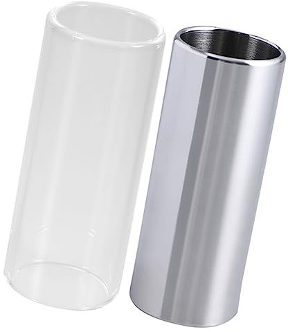 OFFSCH Guitare Slide 2 Pièces En Verre Et Acier Inoxydable Taille Standard Pour Guitare Acoustique