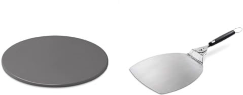 Weber Pierre à Pizza Artisanale - Pierre de Cuisson Vitrifiée pour Barbecue & Accessoire Barbecue 6691 Pelle à Pizza