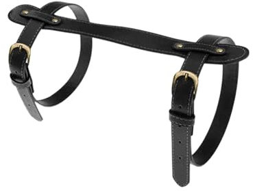 Weppduk Picknickdecken-Gurt, Yogamatten-Gurt, Gurt für Motorradbett, verstellbarer Schultergurt, strapazierfähiges PU-Leder für Decke, Teppich, Camping, Teppich, Schwarz, riferimento alla