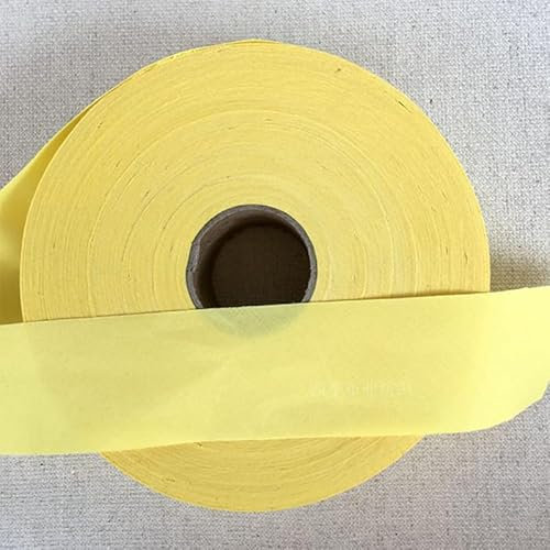 Ungefalzt Schrägband Baumwolle Polyester Gemisch 40mm zum nähen (Gelb, 5 Metre)