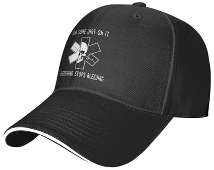 Mütze, Reibe Etwas Schmutz Darauf. EIN Sanitäter, EMS, EMT, Rettungssanitäter Sonnenmütze Unisex Baseball Cap Verstellbar Hip-Hop-Hut Für Sommer Herren Sport