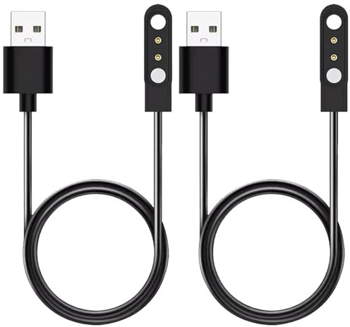 Colaren 2 Pcs Smart Watch Charger 2 Pin Magnetic Compatible with SW022, AGPTEK LW11, Dafit, Nerunsa, Radley, Reflex active (4mm)