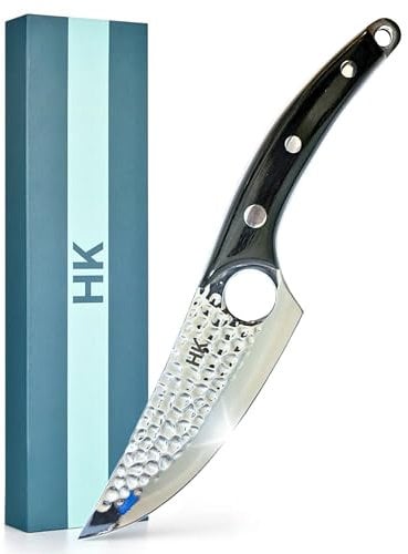 HK 11 Inch High Carbon Stainless Steel Chef Knife Hammered Mirrored Finish, Pakka Wood Handle, Handmade Forged Premium Kitchen Knife for Professional Chefs and Home Cooks Japanese Knife
