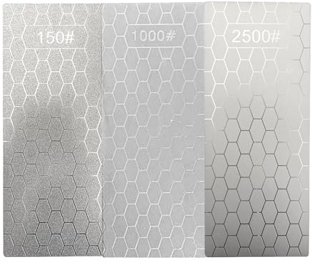 3 Stück Diamant-Schleifsteine, 150 Grobkorn, 1000 Feinkorn und 2500 Extra-Feinkorn Diamant-Schleifscheiben für Küchengeräte und den Außenbereich